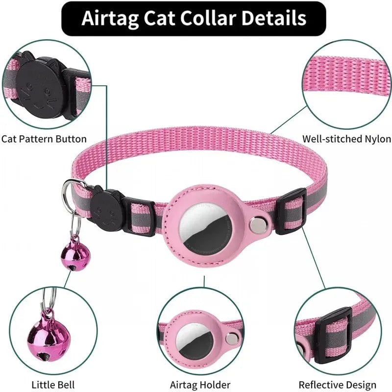 Funda Reflectante para AirTag – Collar Protector Localizador para Perro y Gato