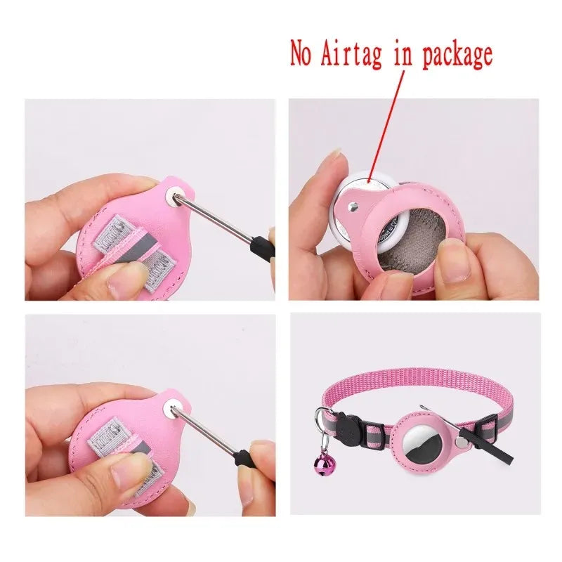 Funda Reflectante para AirTag – Collar Protector Localizador para Perro y Gato