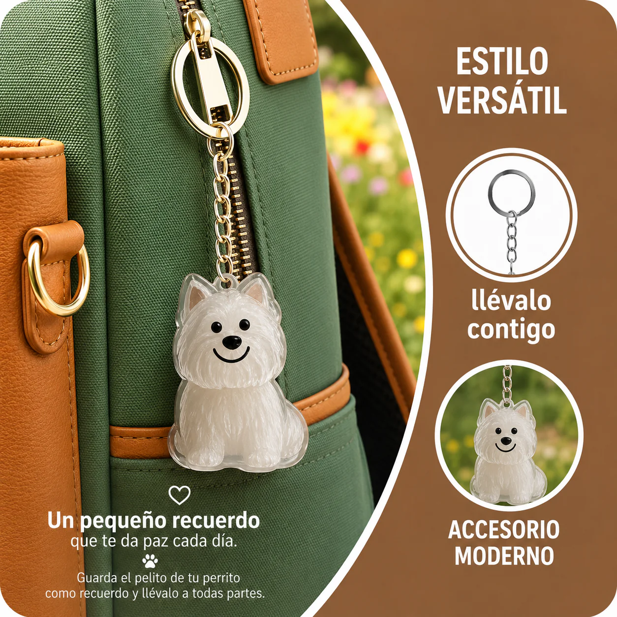 Llavero Recuerdo de Mascota – Guarda el Pelito de tu Perro para Siempre