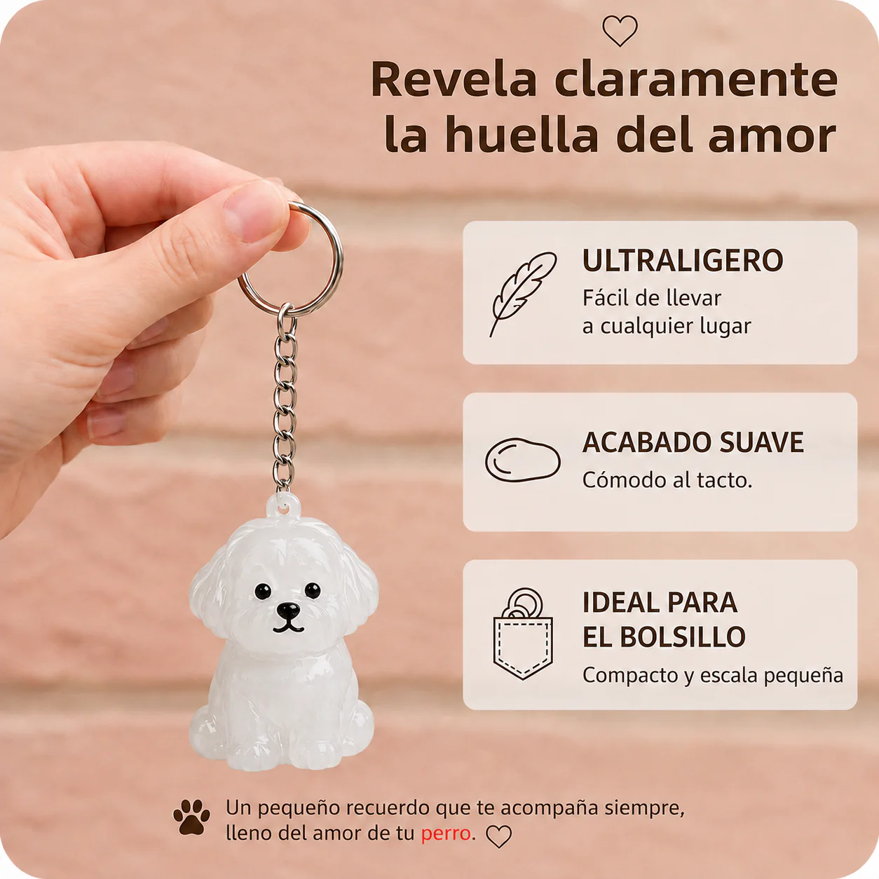 Llavero Recuerdo de Mascota – Guarda el Pelito de tu Perro para Siempre