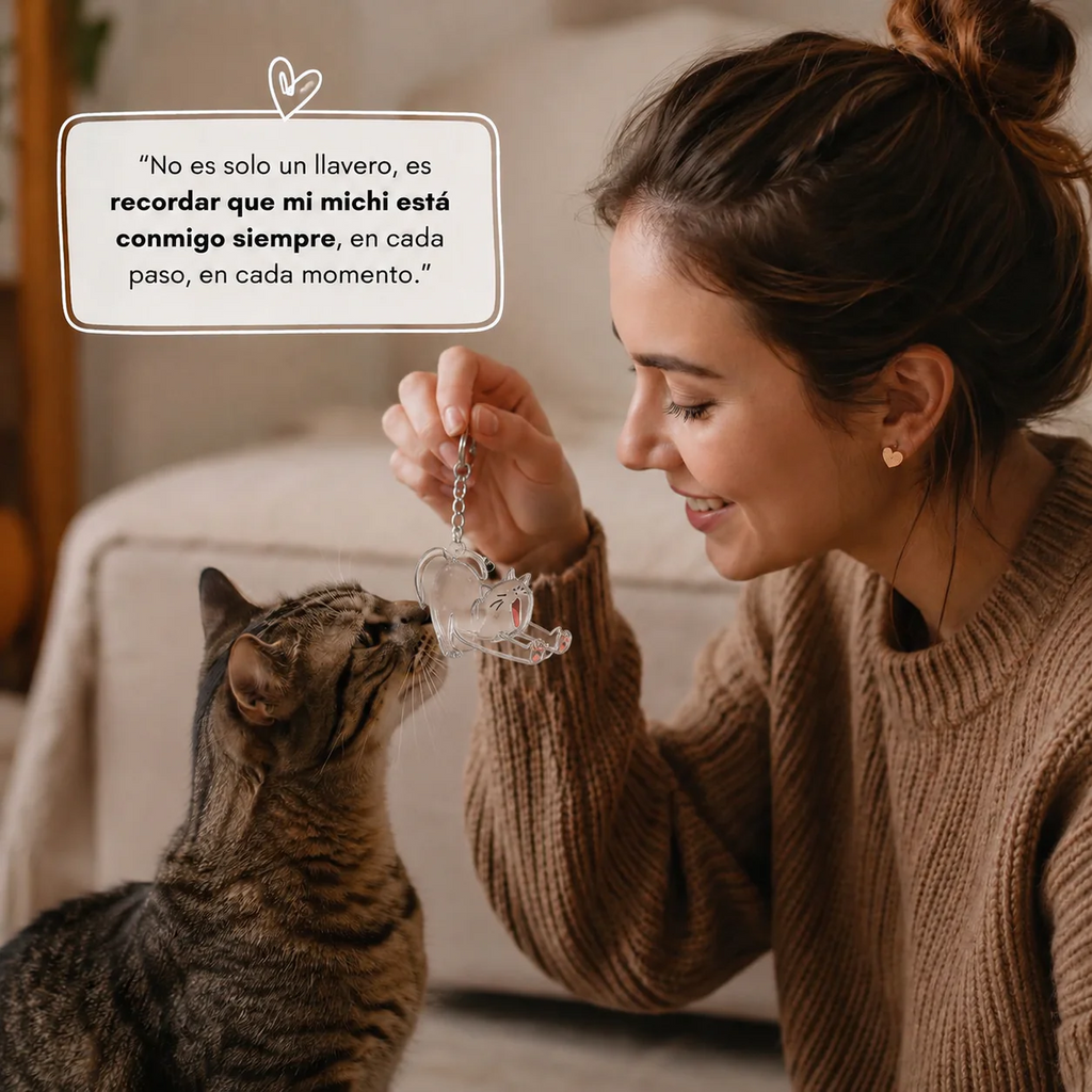 Llavero Recuerdo de Mascota – Guarda el Pelito de tu Gato para Siempre