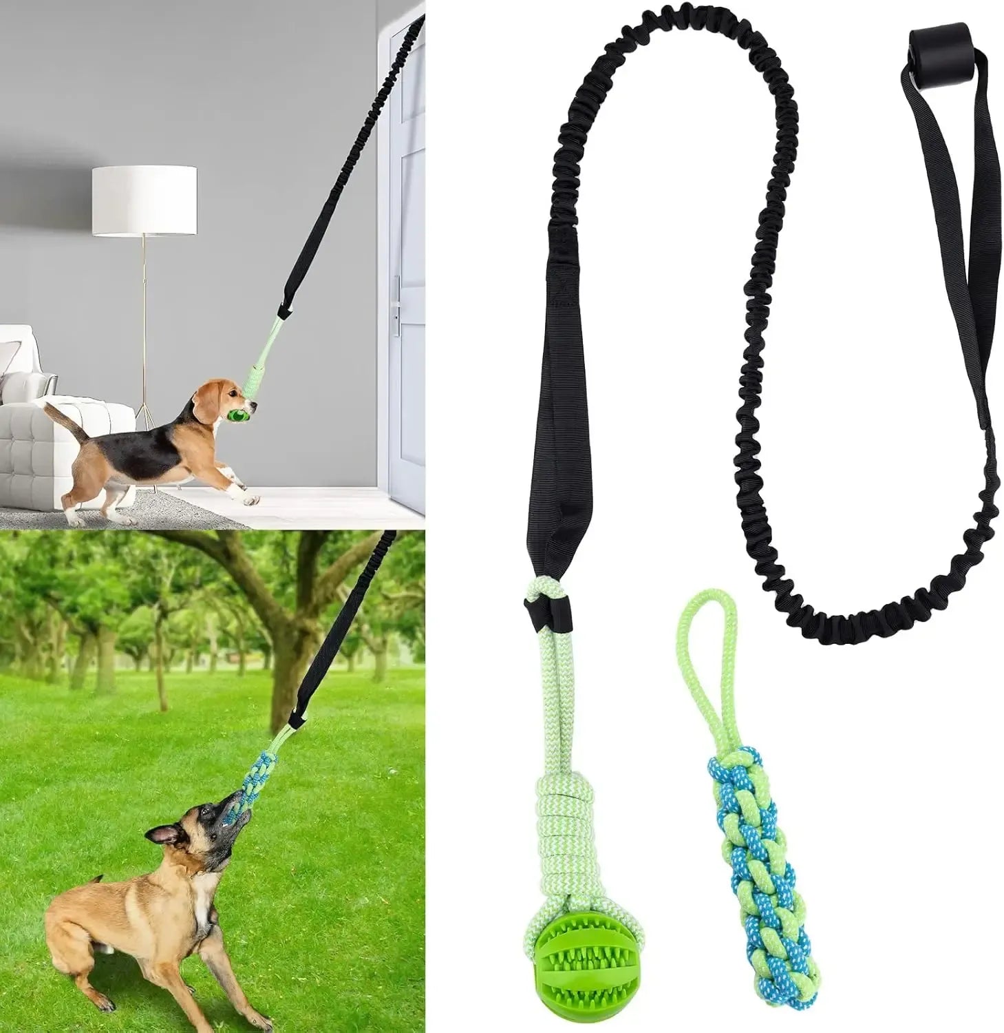 Cuerda Bungee Colgante para Perro – Juguete de Tira y Afloja Interactivo