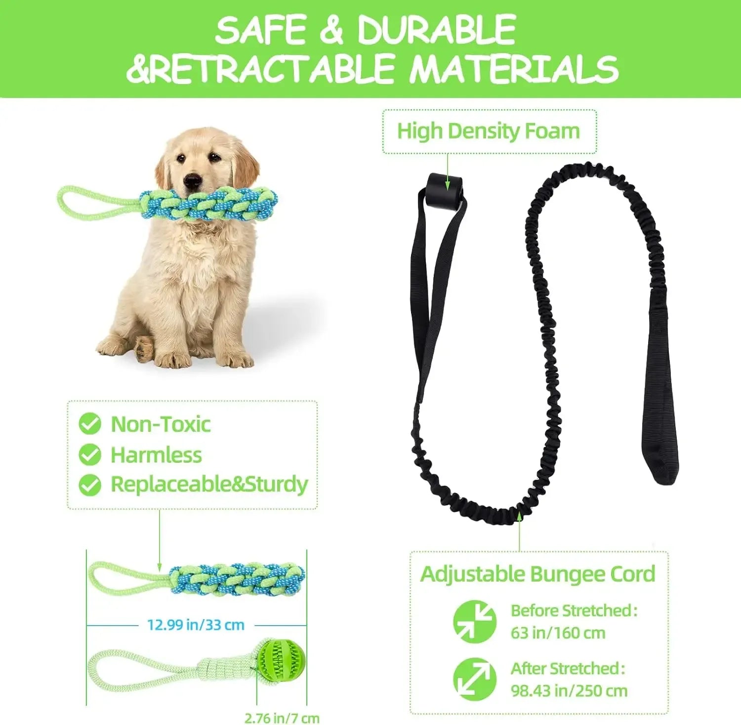 Cuerda Bungee Colgante para Perro – Juguete de Tira y Afloja Interactivo