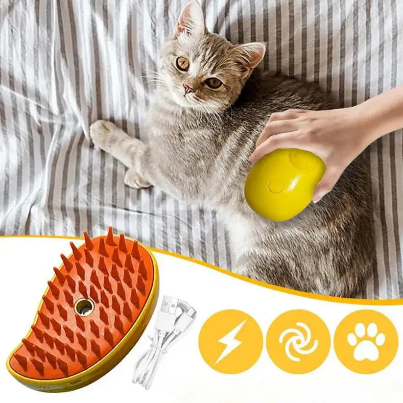 Cepillo de Vapor 3 en 1 para Perro y Gato – Cepillado y Masaje sin Enredos